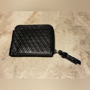 Black Woven Leather Wallet